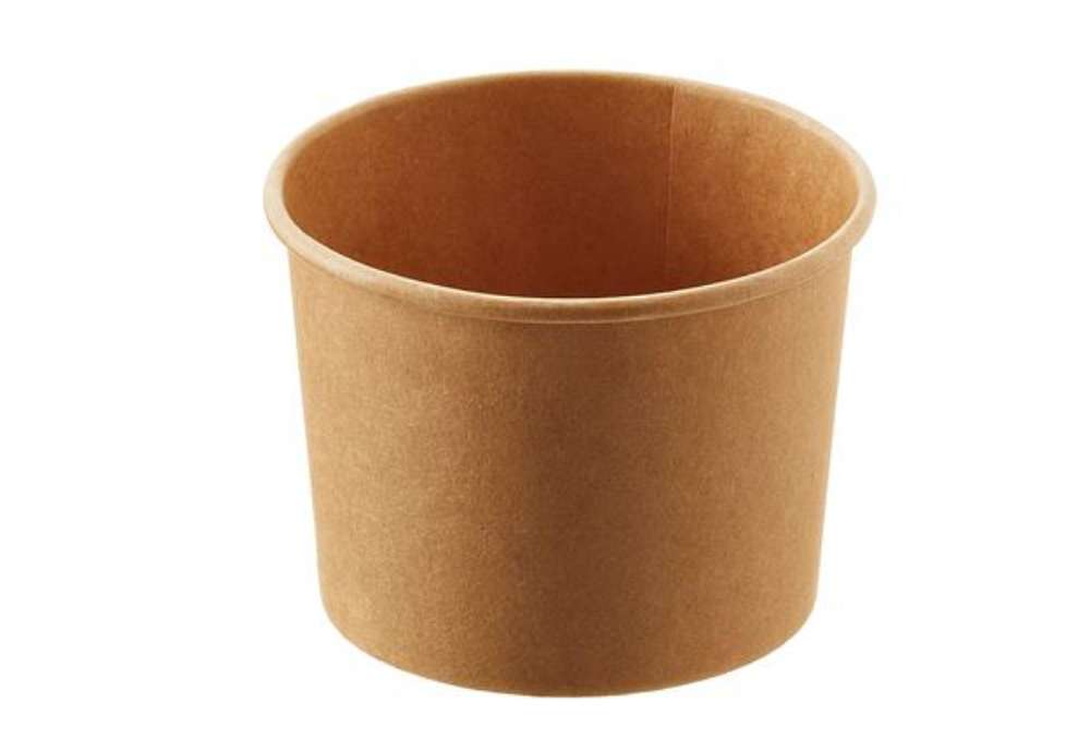 Immagine di Coppetta gelato monouso - rotonda - diametro 9,5 cm - 240 ml - carta - avana - Leone - conf. 1000 pe