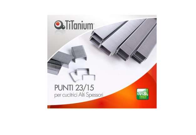 Immagine di Punti metallici 23/15 - TiTanium - conf. 1000 pezzi