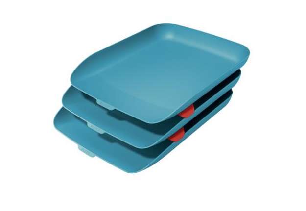 Immagine di Kit tripla vaschetta portacorrispondenza Cosy - blu - Leitz