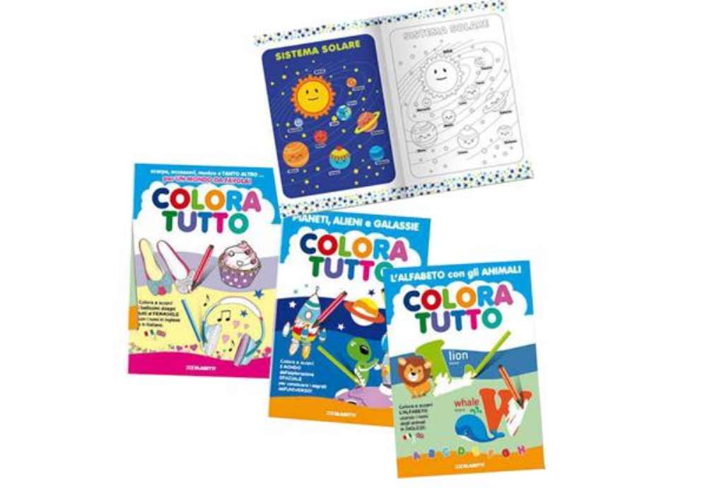 Immagine di Album da colorare - spazio - 24 facciate - per bambina - fantasie alfabeto inglese, bimba, spazio -