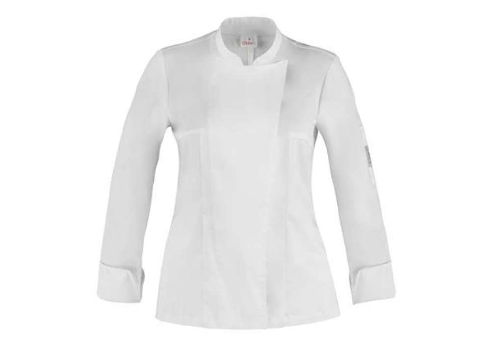 Immagine di Giacca cuoco Celine - da donna - manica lunga - taglia XL - bianco - Giblor's