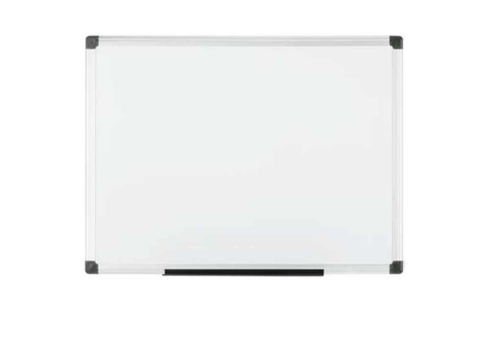 Immagine di Lavagna magnetica - 100 x 200 cm - superficie in acciao laccato - cornice in alluminio - bianco - St