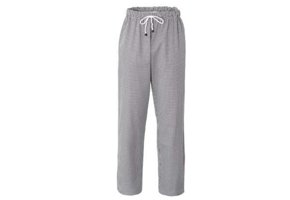 Immagine di Pantalone cuoco Plutone - unisex - taglia S - bianco/quadretti neri - Giblor's