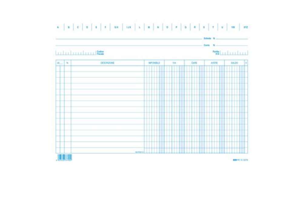 Immagine di Schede dare/avere/saldo/iva - 17 x 24 cm (orizzontale) - Edipro - conf. 100 pezzi