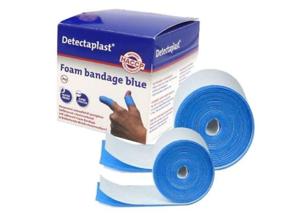 Immagine di Bendaggio coesivo Detectaplast - per HACCP - 6 cm x 4,5 m - blu - PVS