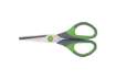 Immagine di Forbici in blister Q-Connect Softgrip lame simmetriche grigio/verde 14 cm KF00752