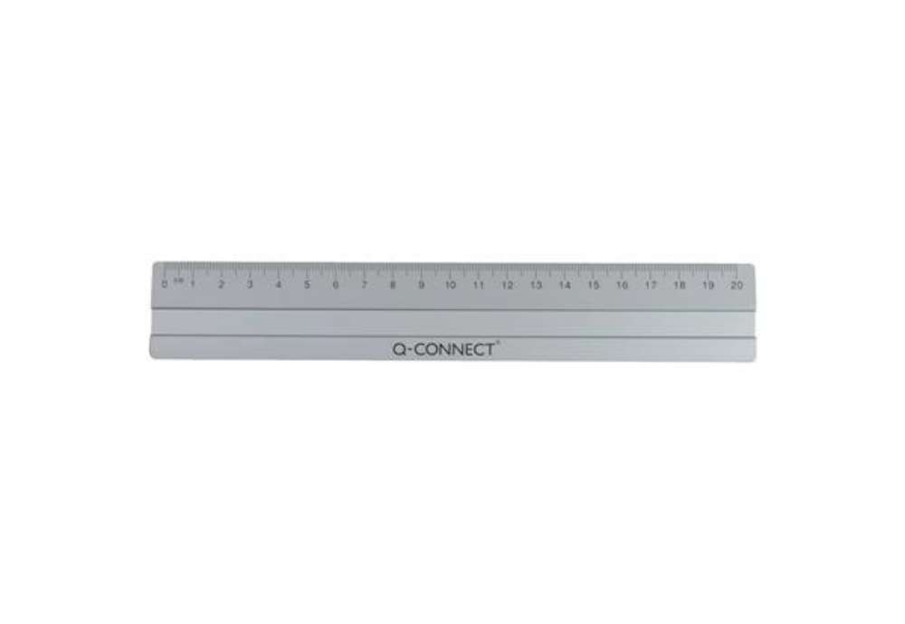 Immagine di Righello Q-Connect in alluminio - argento 20 cm - KF03677