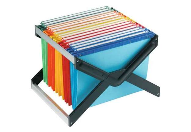 Immagine di Supporto per cartelle sospese LUXOR 33 cm forma a X assortiti 41x32x27 cm 10 cartelle - LUXOR 1 MX 1