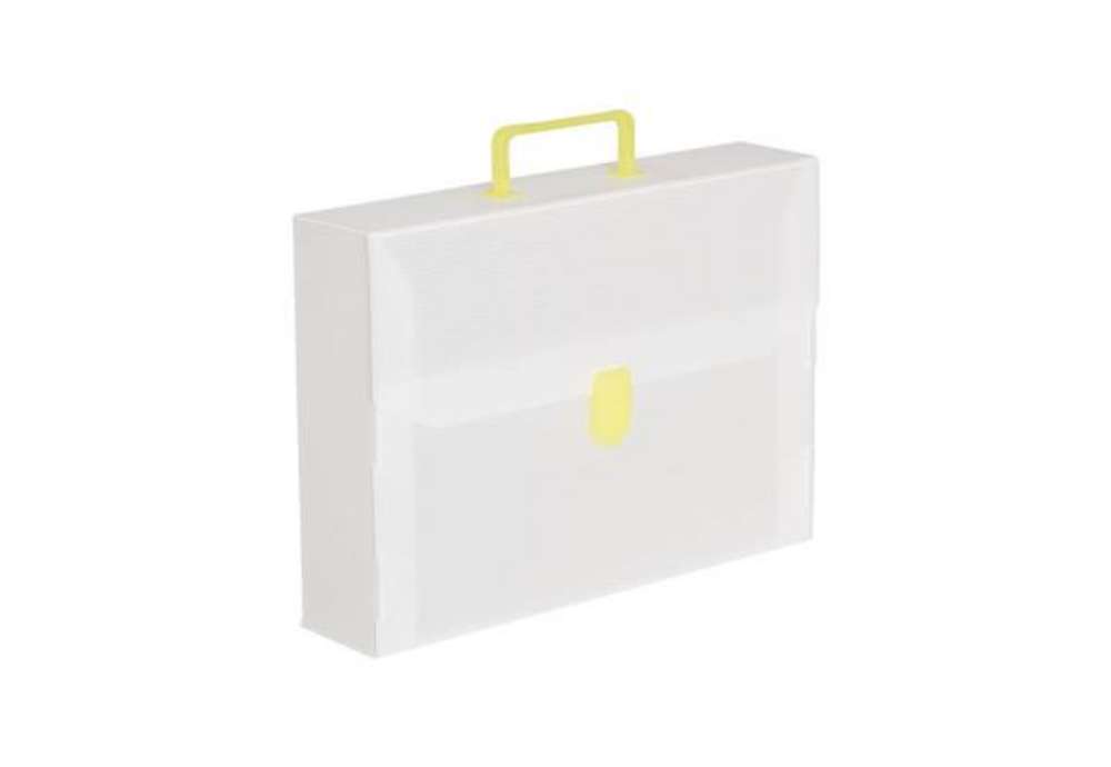 Immagine di Valigetta portadocumenti Favorit a una chiusura polionda cannettato bianco trasparente 27x38 cm dors