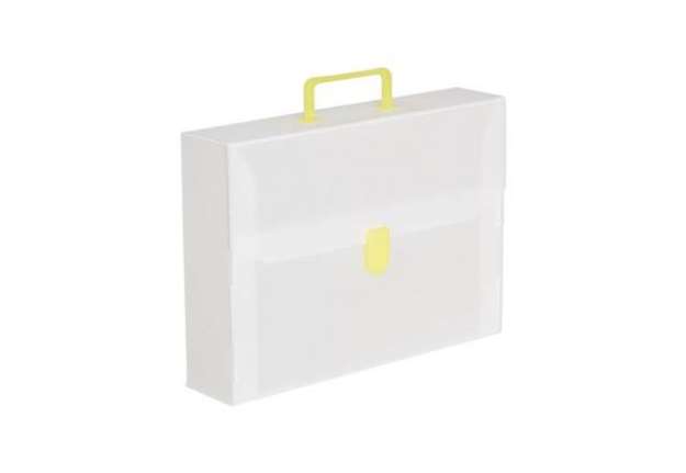 Immagine di Valigetta portadocumenti Favorit a una chiusura polionda cannettato bianco trasparente 27x38 cm dors
