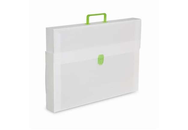 Immagine di Valigetta portadisegni Favorit a una chiusura polionda cannettato bianco trasp. 36,5x56 cm dorso 3,5