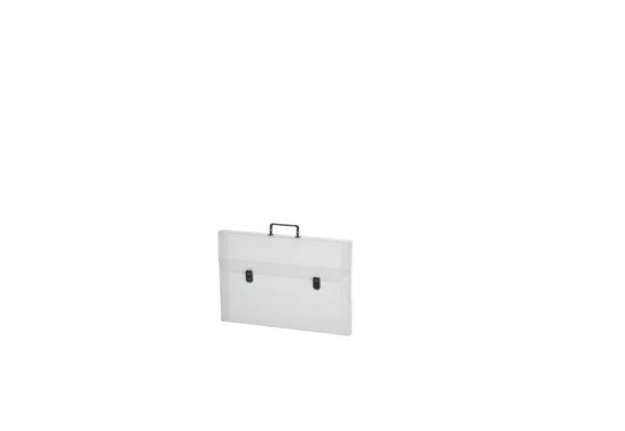 Immagine di Valigetta portadisegni Favorit a due chiusure polionda cannettato bianco trasparente 52x73 cm dorso