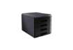 Immagine di Cassettiera 4 cassetti ARDA Mydesk polistirolo e materiale infrangibile grigio/nero - 18P4PN