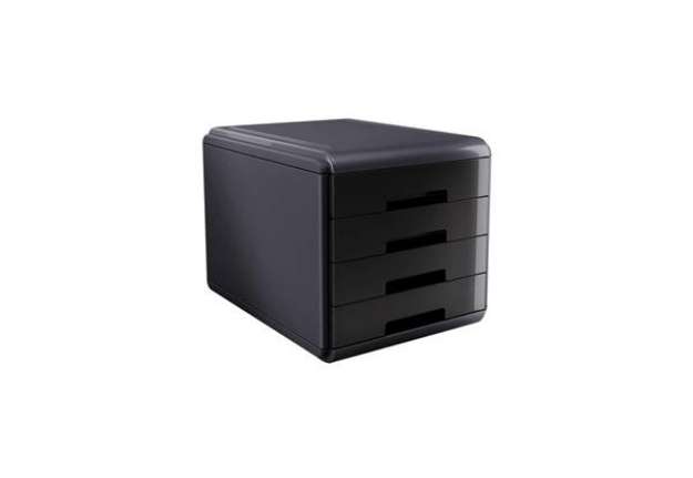 Immagine di Cassettiera 4 cassetti ARDA Mydesk polistirolo e materiale infrangibile grigio/nero - 18P4PN