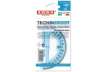 Immagine di Goniometro ARDA Linea Tecnoschool polistirolo termoresistente azzurro trasparente 180° 10 cm - 404SS
