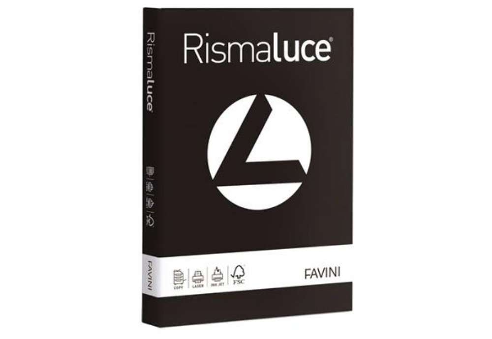 Immagine di Carta colorata Favini Rismaluce colori forti 90 g/m² A4 nero 63 - Risma da 300 fogli - A66A304