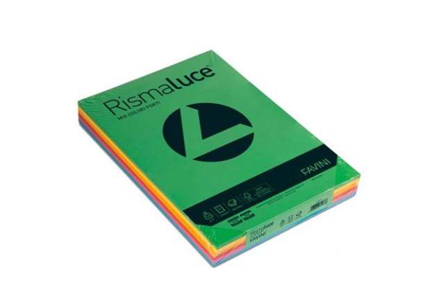 Immagine di Carta colorata Favini Rismaluce colori forti 140 g/m² A3 mix 6 colori - Risma da 200 fogli - A65X213