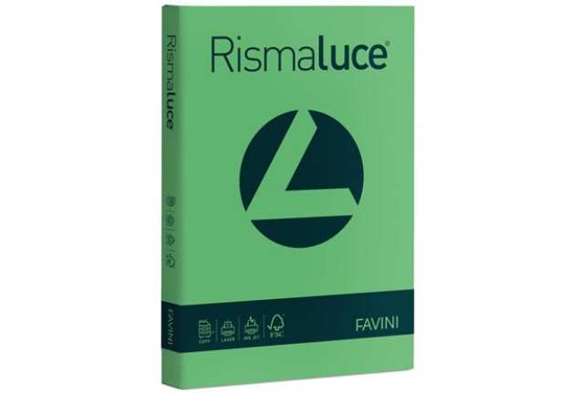 Immagine di Carta colorata Favini Rismaluce colori forti 140 g/m² A4 verde 60 - Risma da 200 fogli - A65D204