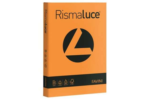 Immagine di Carta colorata Favini Rismaluce colori forti 200 g/m² A4 arancio 56 - Risma da 125 fogli - A67E104