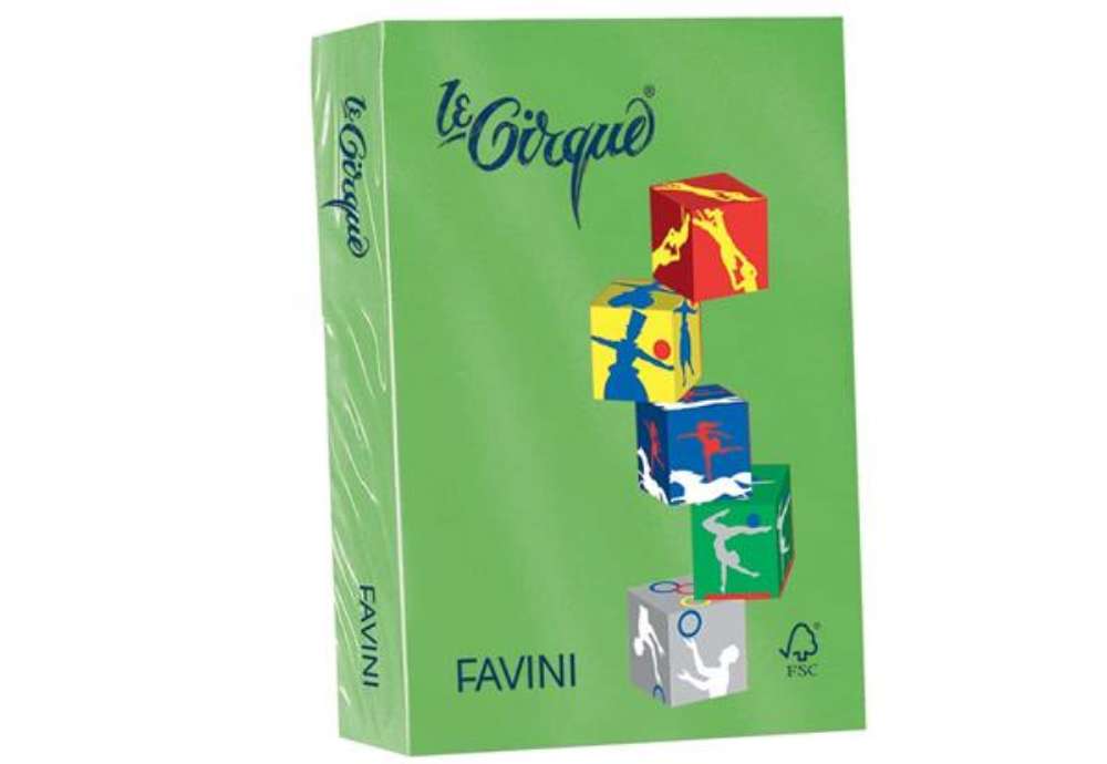 Immagine di Carta colorata FAVINI LE CIRQUE per tutte le tecnologie di stampa 80 g/m² A4 verde prato 203  500 fo