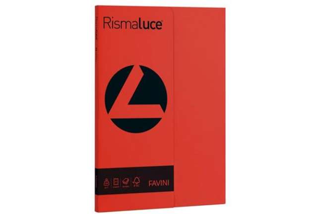 Immagine di Carta colorata Favini Rismaluce colori forti 200 g/m² A4 scarlatto 61 Risma da 50 fogli - A69C544