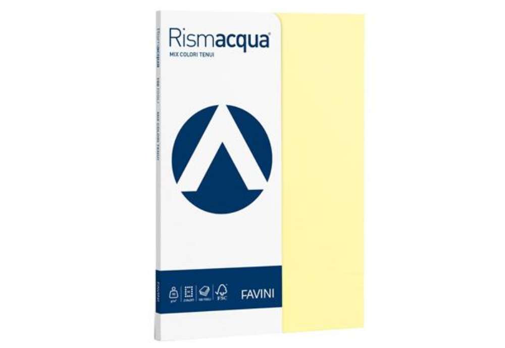 Immagine di Carta colorata Favini Rismaluce colori tenui 90 g/m² A4 mix 5 colori Risma da 100 fogli - A69X124