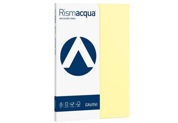 Immagine di Carta colorata Favini Rismacqua colori tenui 200 g/m² A4 mix 5 colori Risma da 50 fogli - A69X524