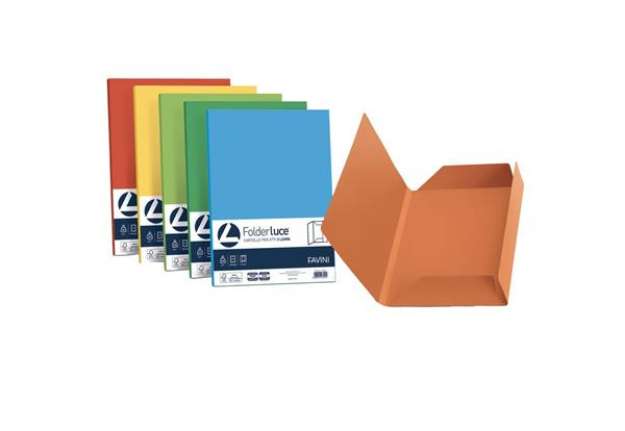 Immagine di Cartellina 3 lembi Favini FOLDER 3L Luce&Acqua 200 g/m² 24,5x34,5cm mix 5 colori conf.25 - A50X434