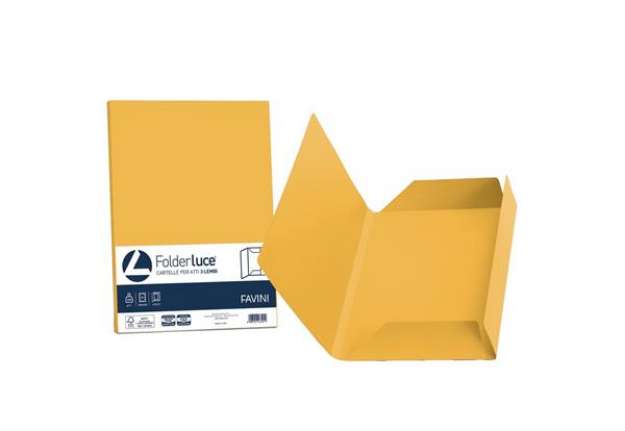 Immagine di Cartellina 3 lembi Favini FOLDER 3L Luce&Acqua 200 g/m² 24,5x34,5cm giallo oro 52 conf.25 - A50H434