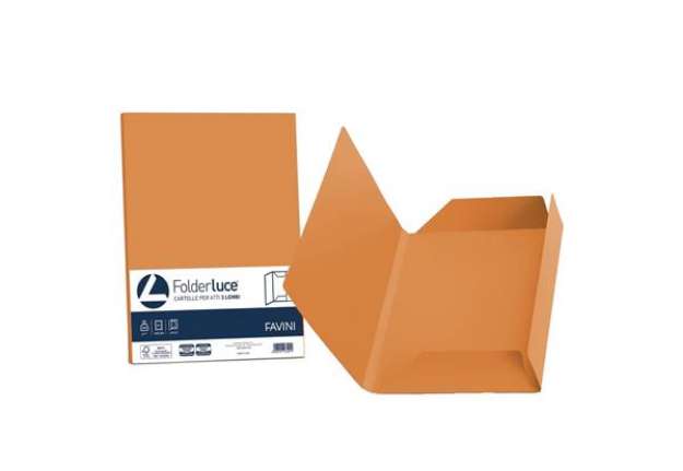 Immagine di Cartellina 3 lembi Favini FOLDER 3L Luce&Acqua 200 g/m² 24,5x34,5cm arancio 56 conf.25 - A50E434
