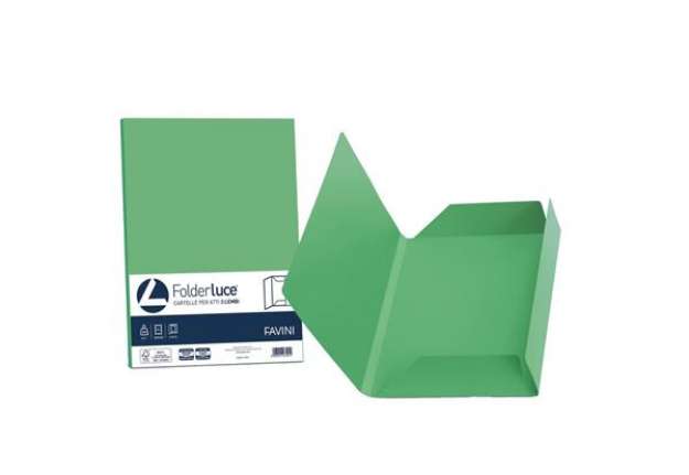 Immagine di Cartellina 3 lembi Favini FOLDER 3L Luce&Acqua 200 g/m² 24,5x34,5 cm verde 60  conf.25 - A50D434