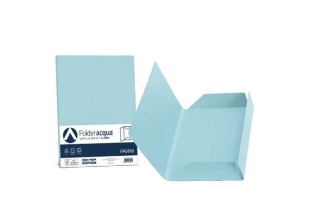 Immagine di Cartellina 3 lembi Favini FOLDER 3L Luce&Acqua 200 g/m² 24,5x34,5cm celeste 08 conf.25 - A50T434