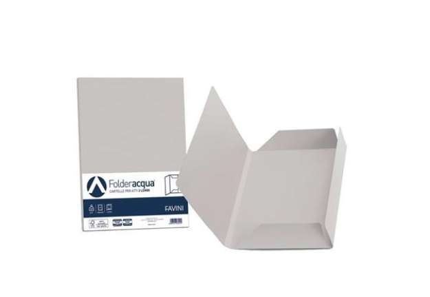 Immagine di Cartellina 3 lembi Favini FOLDER 3L Luce&Acqua 200 g/m² 24,5x34,5cm ghiaccio 12 conf.25 - A50U434