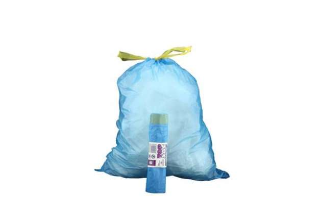 Immagine di Sacchi immondizia Rolsac Quality in polietilene rigenerato capacità 27 l AZZURRO rotolo da 15 pz. -