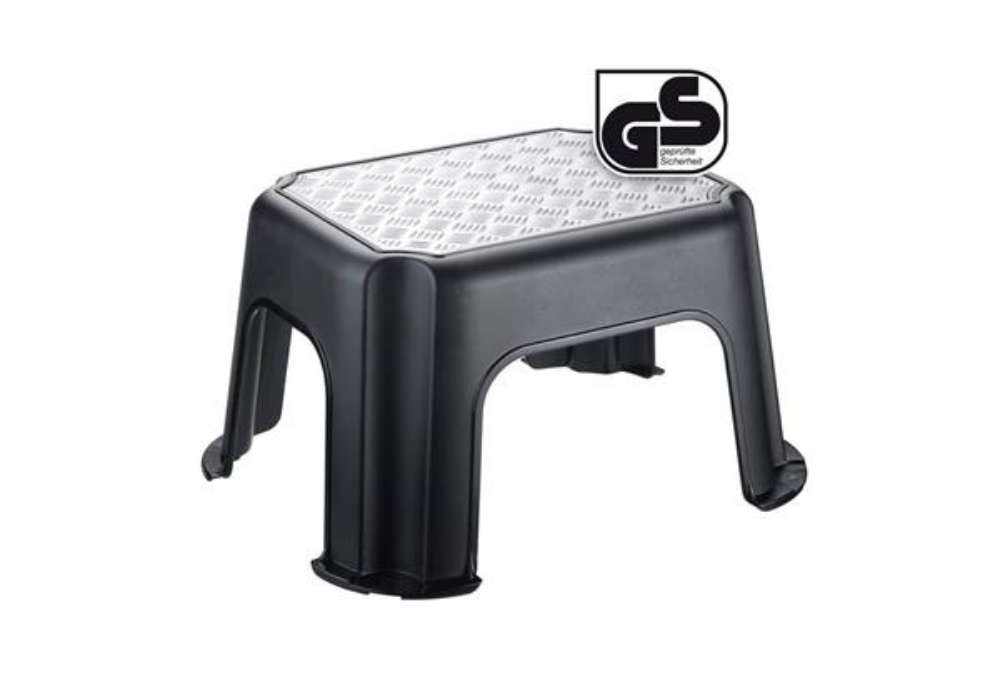 Immagine di Sgabello Rotho fisso portata 150 kg 37x30x34 cm nero/alluminio F707789