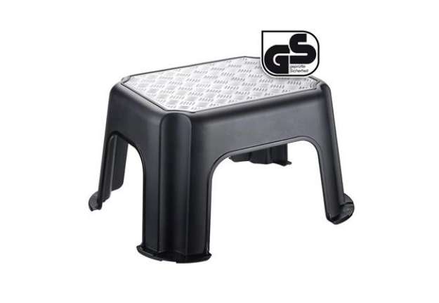 Immagine di Sgabello Rotho fisso portata 150 kg 37x30x34 cm nero/alluminio F707789