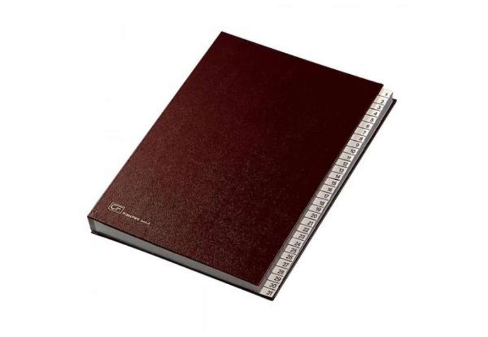 Immagine di Classificatore numerico 1-31 FRASCHINI 24x34 cm in dermoide con dorso espandibile rosso - 643-E-DR