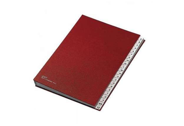 Immagine di Classificatore alfabetico FRASCHINI 24x34 cm in cartoncino con 22 scomparti blu - 640-E-DB