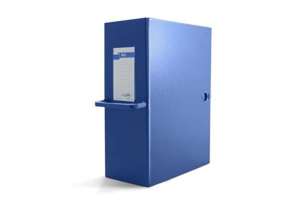 Immagine di Cartella portaprogetti con bottone Sei Rota Big - dorso 20 cm blu - 26x36 cm 68002007