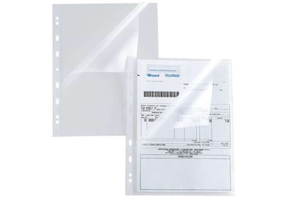 Immagine di Buste a L in PP buccia Sei Rota Atla A 150 - alto spessore trasparente 22x30 cm conf. 25 pezzi - 662