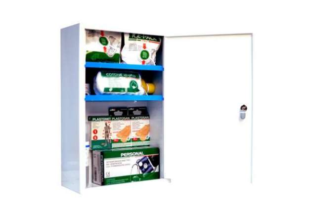 Immagine di Armadietto Pronto Soccorso PVS 3 ripiani - 2 vani interni bianco - metallo - 3 persone - cps523