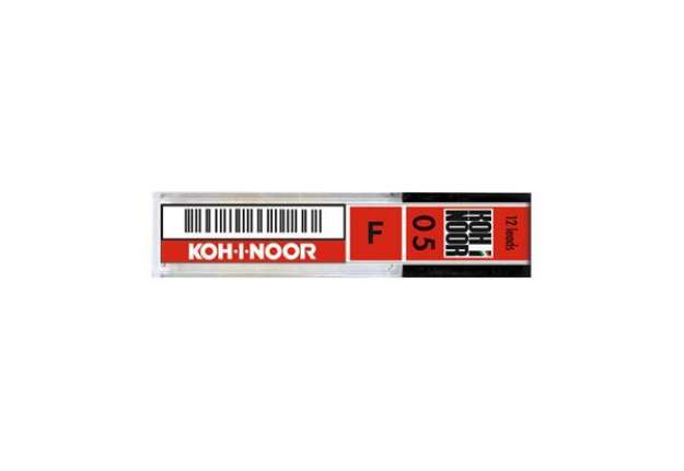Immagine di Astuccio 12 mine F per portamine KOH-I-NOOR 0,5 mm - E205-F