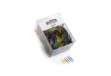 Immagine di Fermagli Leone Gran Mix in filo colorato metallizzato misure assortite scatola da 500 g FX500GMIX