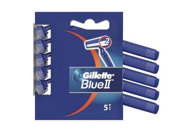 Immagine di Rasoio usa e getta Gillette Blue II a 2 lame blu confezione da 5 pz. - GL001