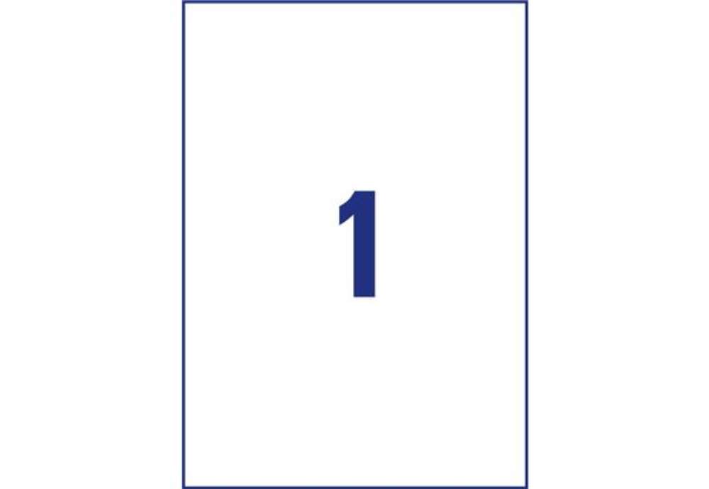 Immagine di Etichette permanenti poliestere bianche Avery 210x297 mm - 1 et/foglio - stampanti inkjet - cf. 10 f