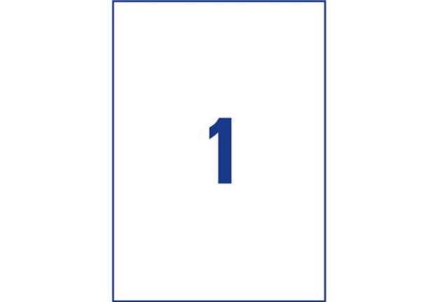 Immagine di Etichette permanenti poliestere bianche Avery 210x297 mm 1 et/foglio - stampanti laser - cf. 100 ff
