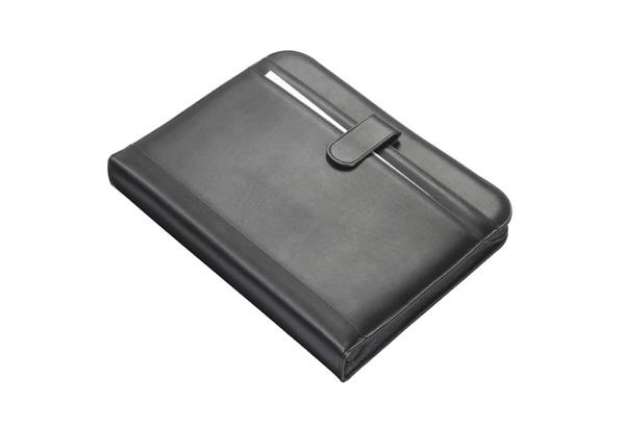 Immagine di Cartella portadocumenti con anelli Alassio RICCIONE in similpelle 28,5x4,5x35,7 cm A4 nero - 30040