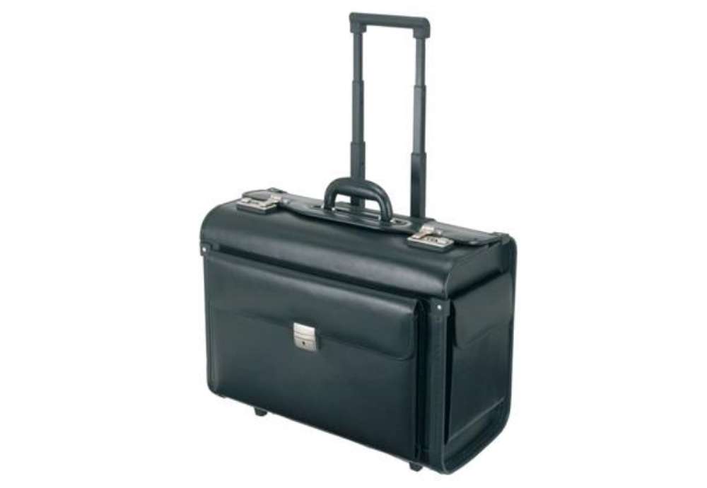 Immagine di Borsa pilota con trolley Alassio SILVANA in pelle 48,5x23x37 cm nero 92705