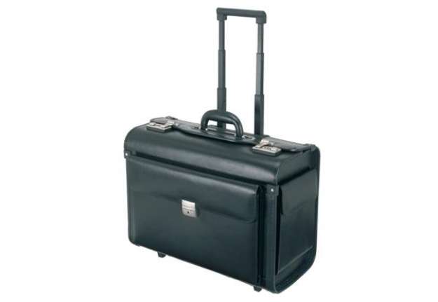 Immagine di Borsa pilota con trolley Alassio SILVANA in pelle 48,5x23x37 cm nero 92705