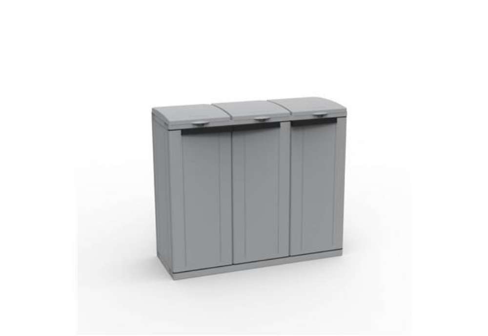 Immagine di Armadietto a tre ante raccolta rifiuti TERRY EcoLine 3 - compatibile con contenitori serie ecobin -